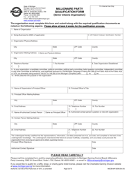 Document preview: Form MGCB-MP-5039 Millionaire Party Qualification Form (Senior Citizens Organization) - Michigan