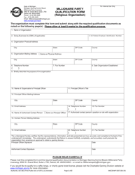 Document preview: Form MGCB-MP-5037 Millionaire Party Qualification Form (Religious Organization) - Michigan