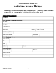 Form MGCB-LC-3271 &quot;Institutional Investor Manager Form&quot; - Michigan, Page 3