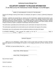 Form MGCB-LC-3271 &quot;Institutional Investor Manager Form&quot; - Michigan, Page 4