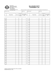 Form MGCB-MP-5025 Millionaire Party Tournament Log - Michigan, Page 3