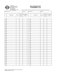Form MGCB-MP-5025 Millionaire Party Tournament Log - Michigan, Page 5