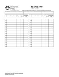 Form MGCB-MP-5025 Millionaire Party Tournament Log - Michigan, Page 6