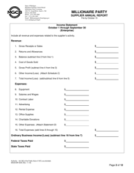 Form MGCB-MP-5045 Millionaire Party Supplier Annual Report - Michigan, Page 2