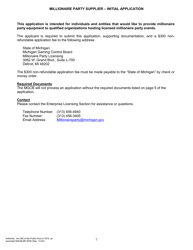 Form MGCB-MP-5055 Millionaire Party Supplier License Initial Application - Michigan, Page 2