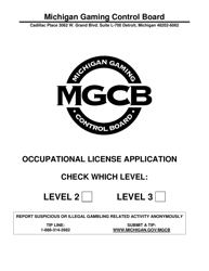 Form MGCB-LC-3227 Occupational License Application - Michigan