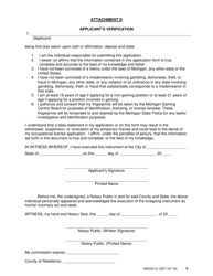Form MGCB-LC-3227 Occupational License Application - Michigan, Page 9