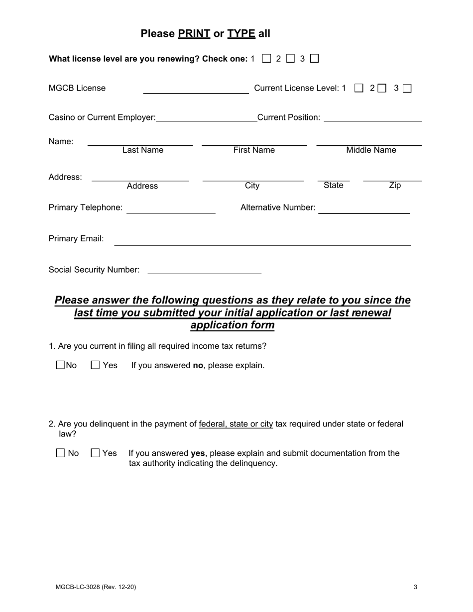 Form Mgcb Lc 3028 Fill Out Sign Online And Download Fillable Pdf