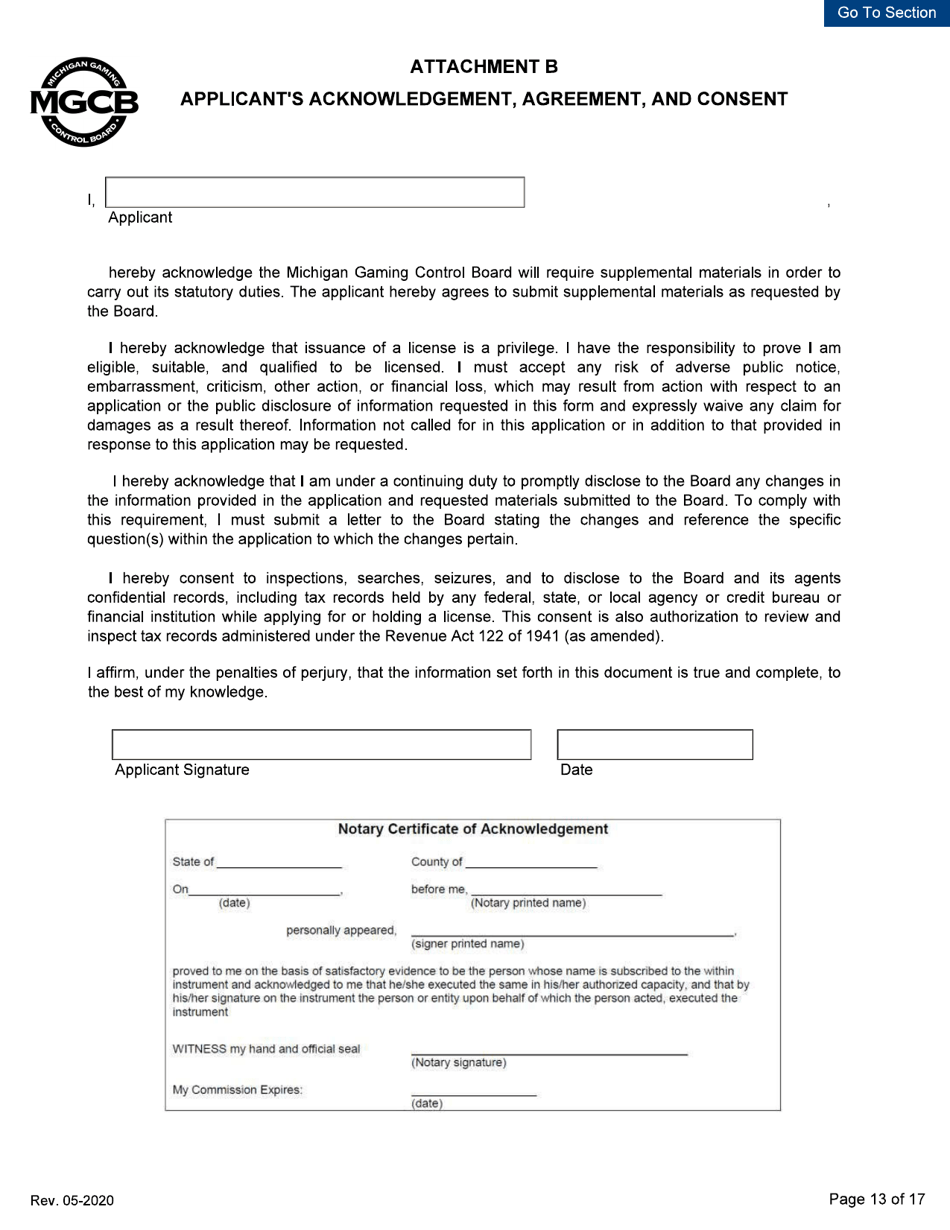 Personal Disclosure Form - Initial / Five-Year Renewal - Michigan, Page 13