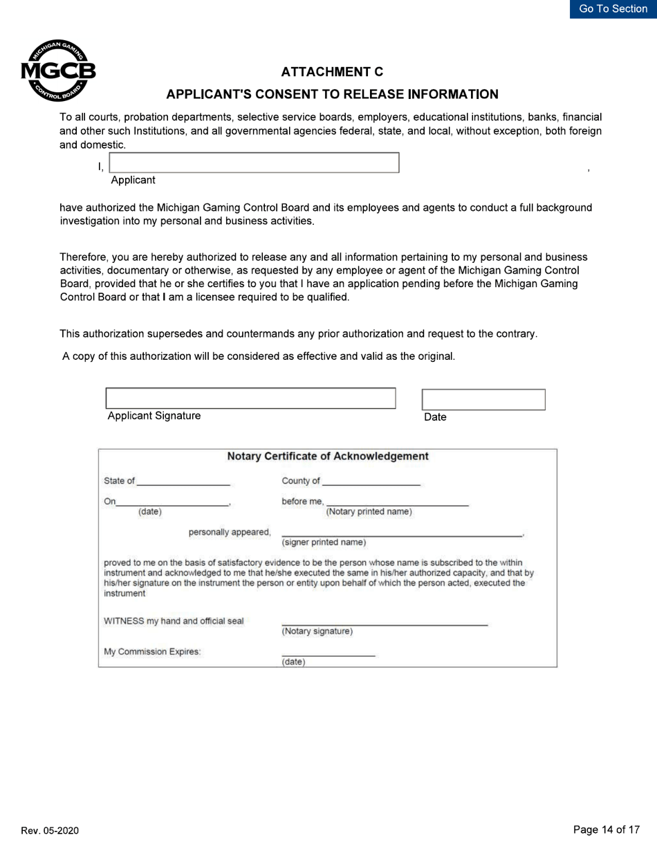Personal Disclosure Form - Initial / Five-Year Renewal - Michigan, Page 14