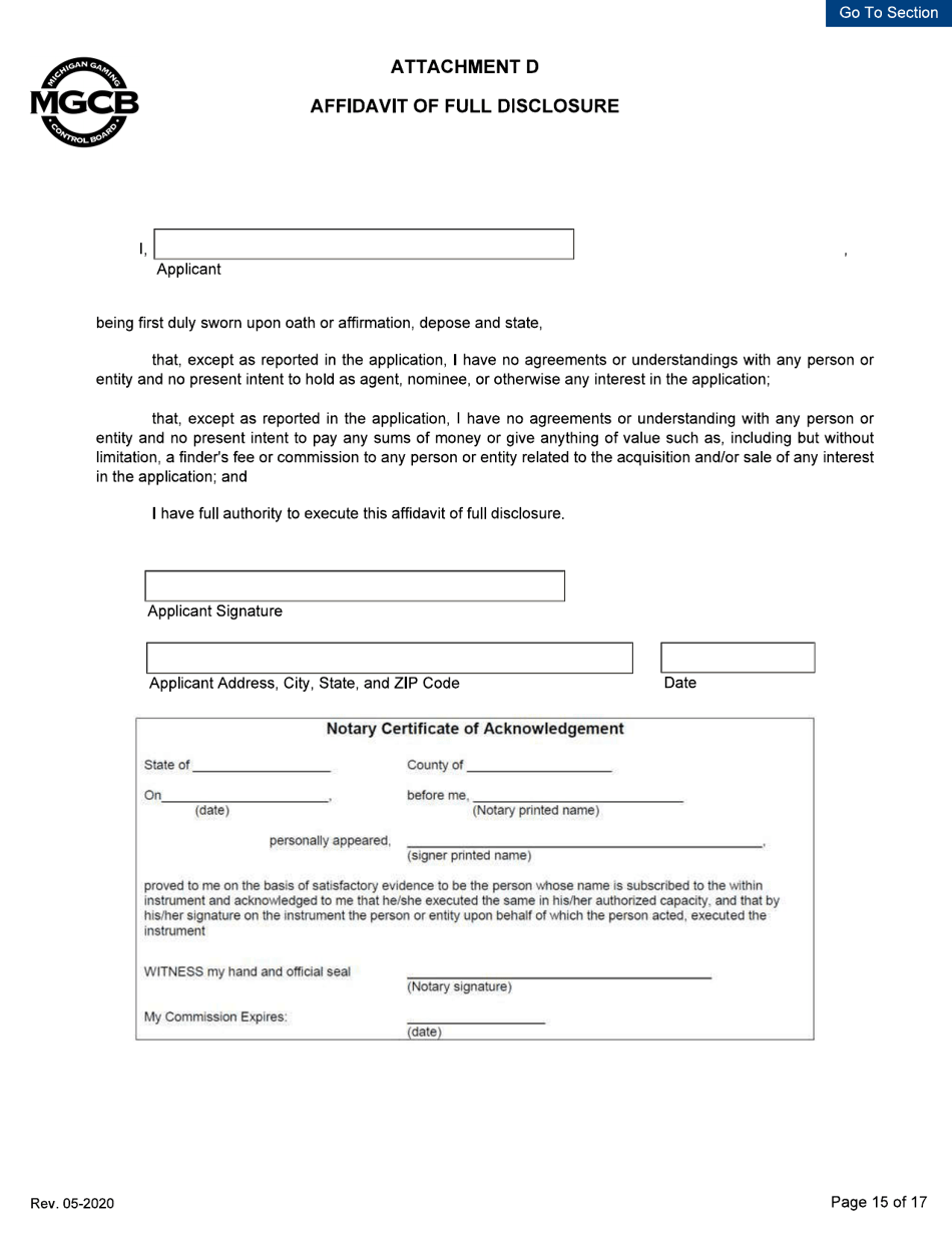 Personal Disclosure Form - Initial / Five-Year Renewal - Michigan, Page 15