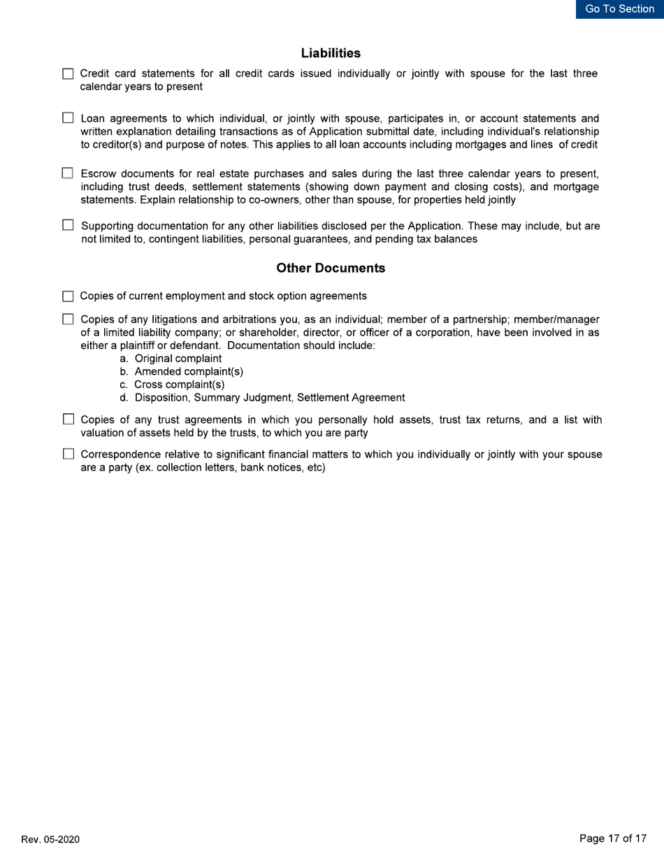 Personal Disclosure Form - Initial / Five-Year Renewal - Michigan, Page 17