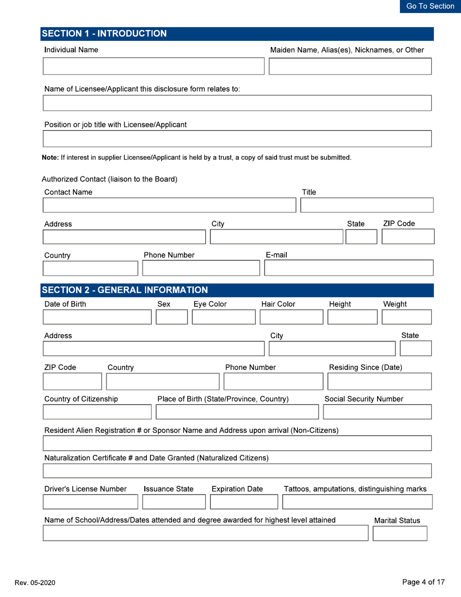 Personal Disclosure Form - Initial / Five-Year Renewal - Michigan, Page 4