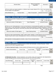 Personal Disclosure Form - Initial/Five-Year Renewal - Michigan, Page 6