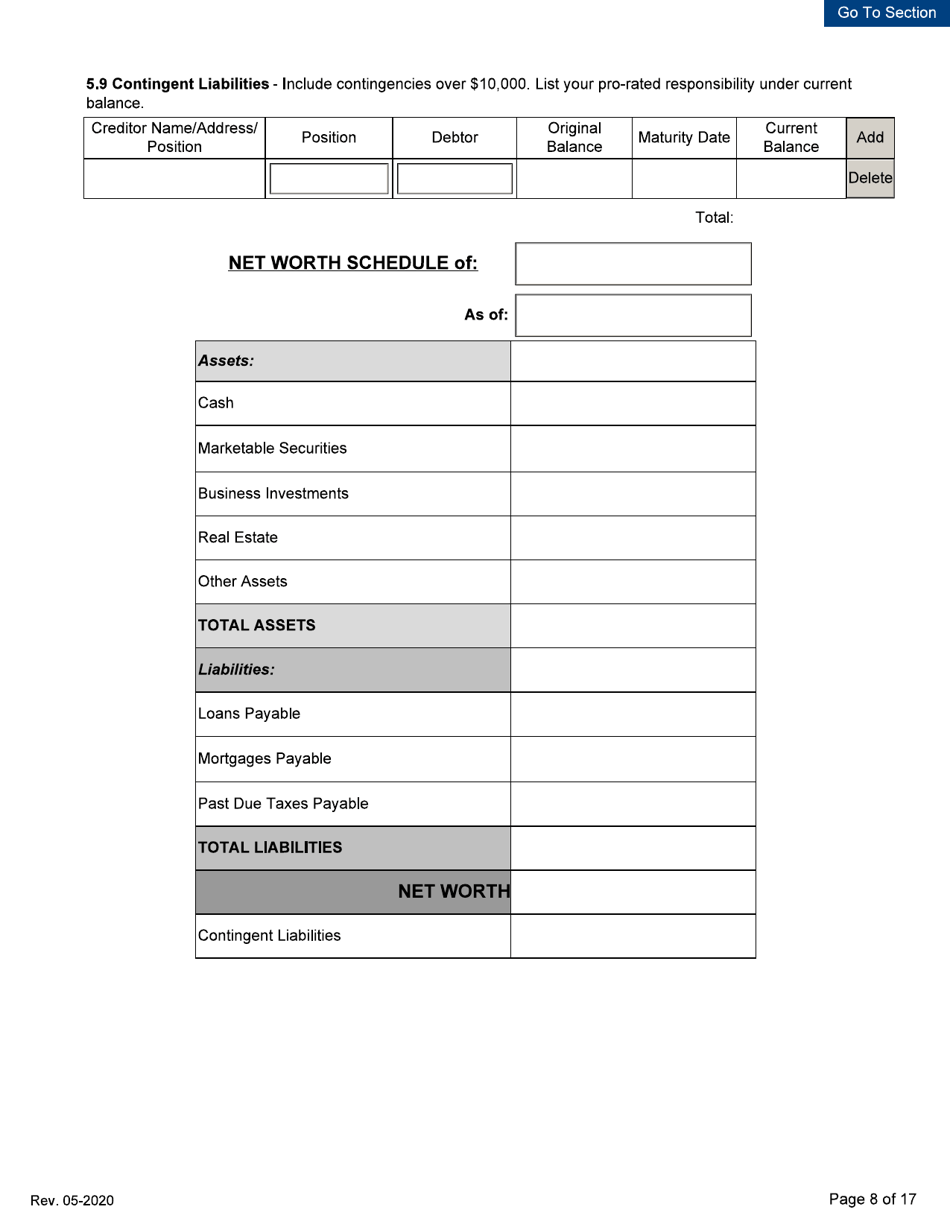Personal Disclosure Form - Initial / Five-Year Renewal - Michigan, Page 8