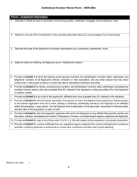 Form MGCB-LC-3012 Institutional Investor Waiver Form - Non 206c - Michigan, Page 4