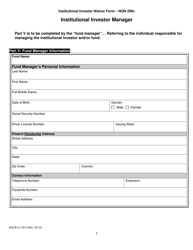 Form MGCB-LC-3012 Institutional Investor Waiver Form - Non 206c - Michigan, Page 7