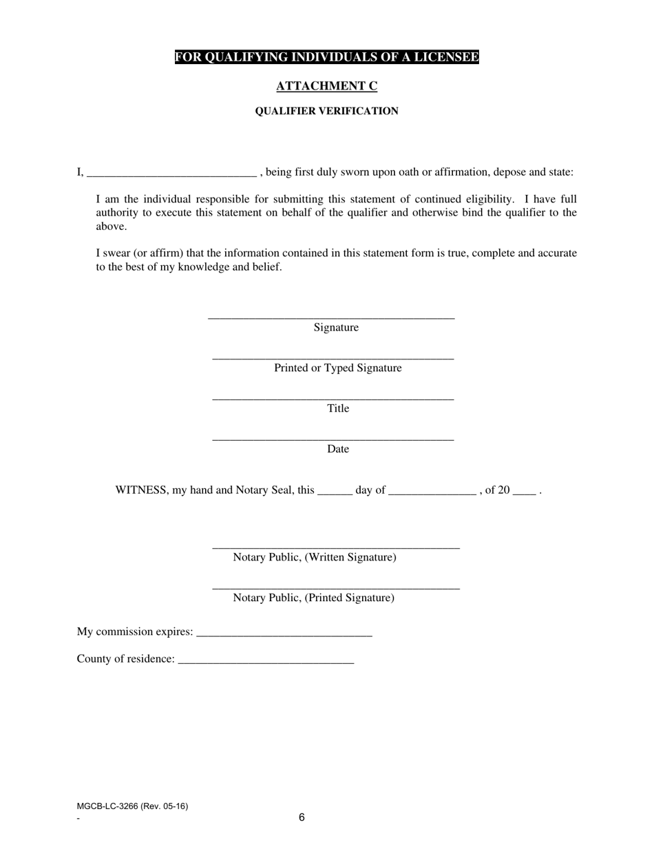 Form MGCB-LC-3266 Qualifier Limited Renewal Individual - Michigan, Page 6