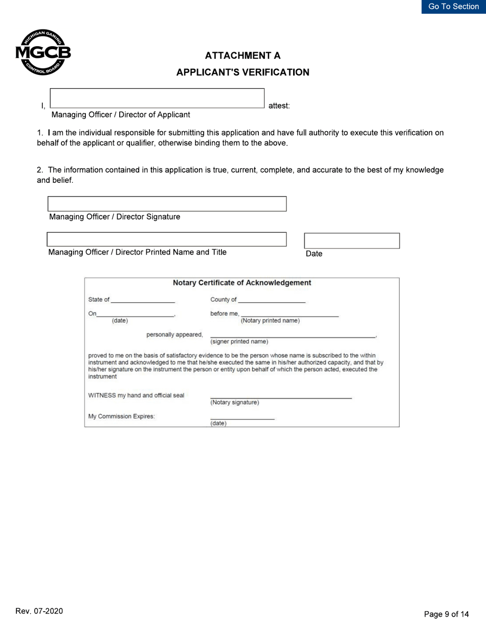 Business Disclosure Form - Initial / Five-Year Renewal - Michigan, Page 9