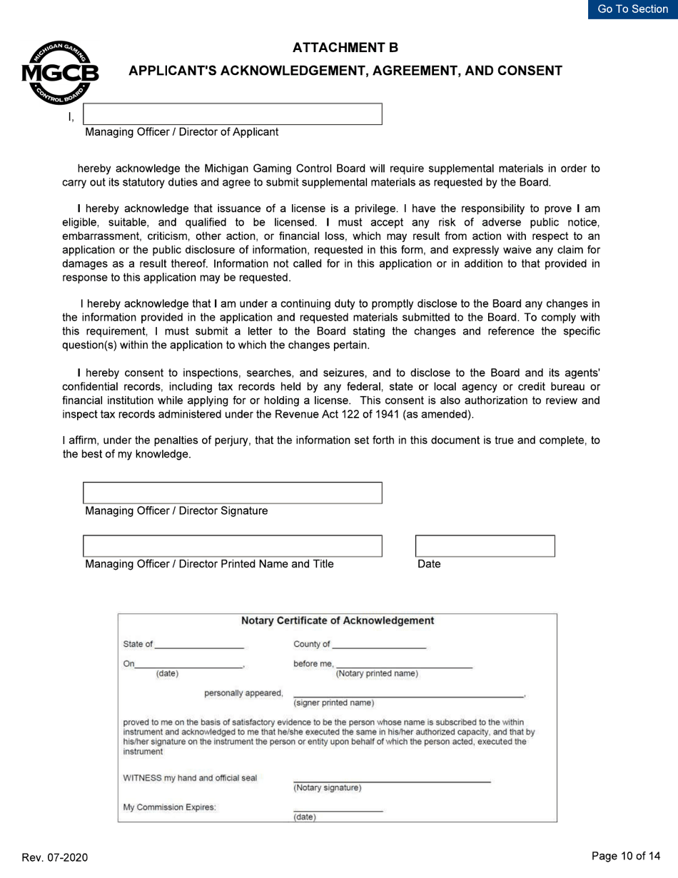 Supplier License - Initial / Five-Year Renewal - Michigan, Page 10