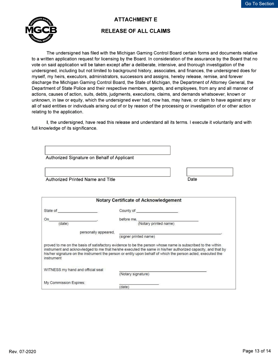 Supplier License - Initial / Five-Year Renewal - Michigan, Page 13