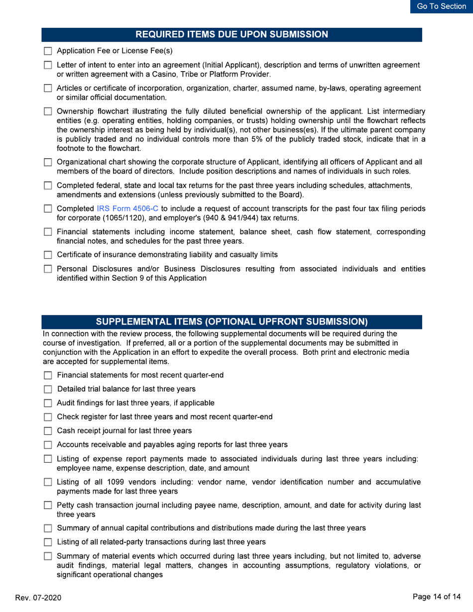 Supplier License - Initial / Five-Year Renewal - Michigan, Page 14