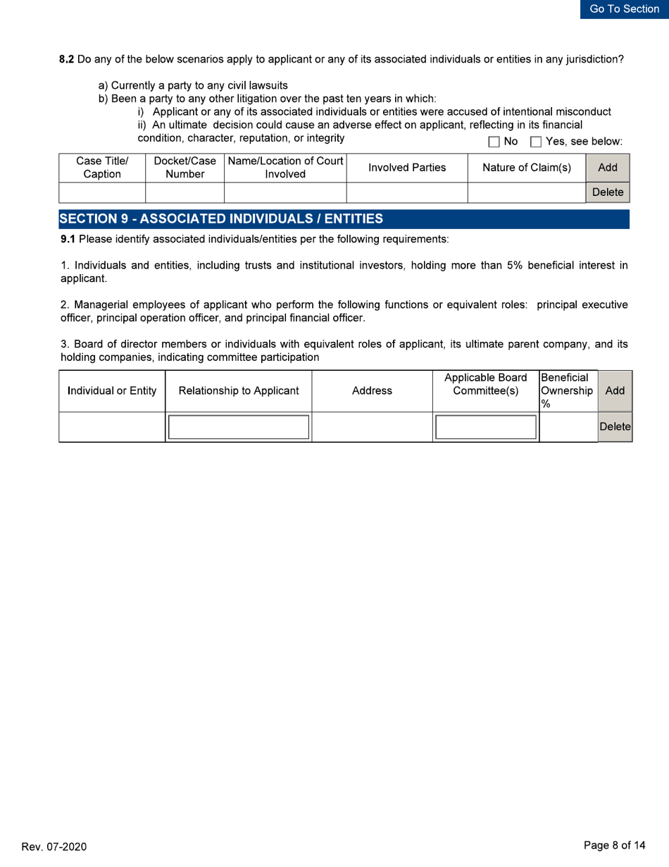 Supplier License - Initial / Five-Year Renewal - Michigan, Page 8