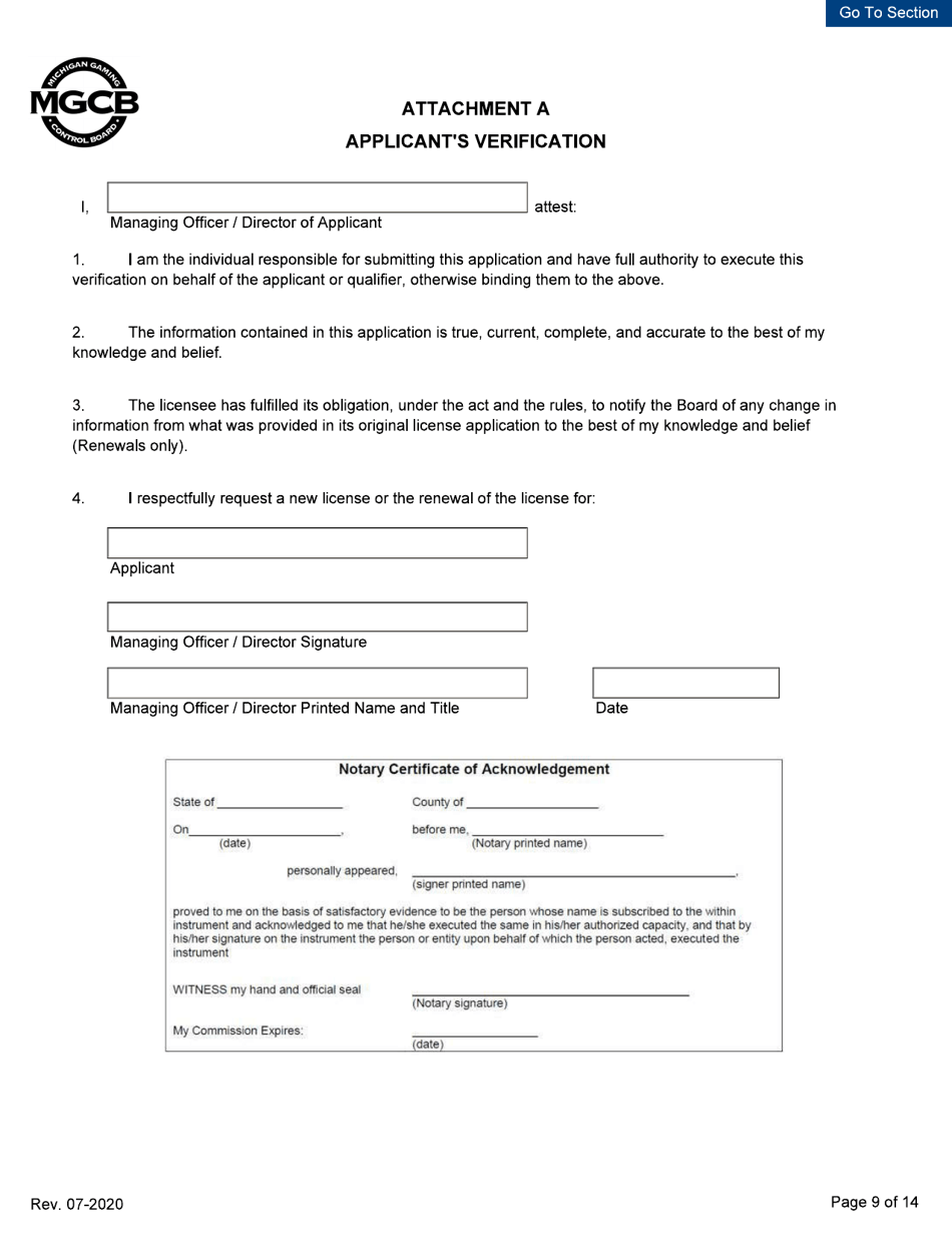 Supplier License - Initial / Five-Year Renewal - Michigan, Page 9