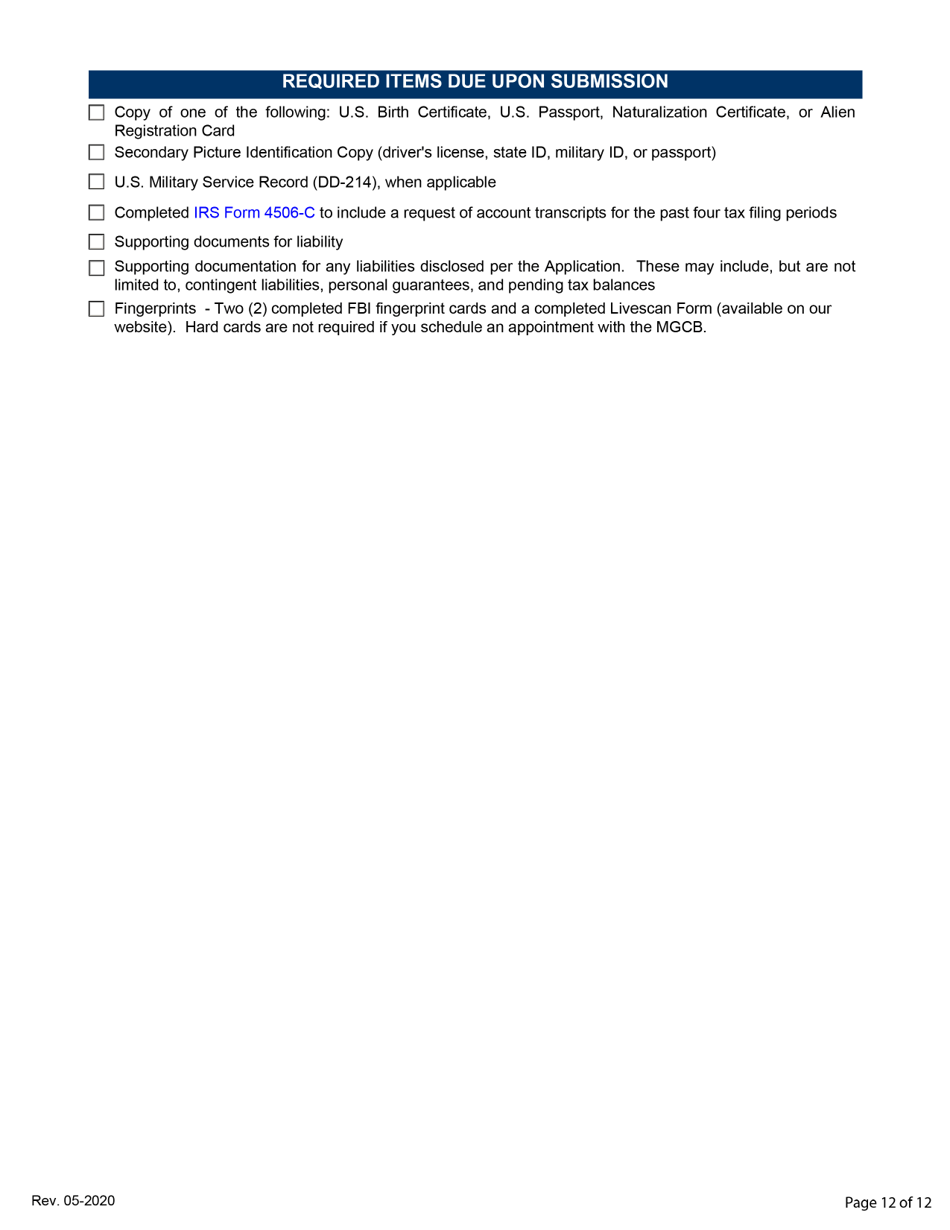 Limited Personal Disclosure Form - Initial / Five-Year Renewal - Michigan, Page 12