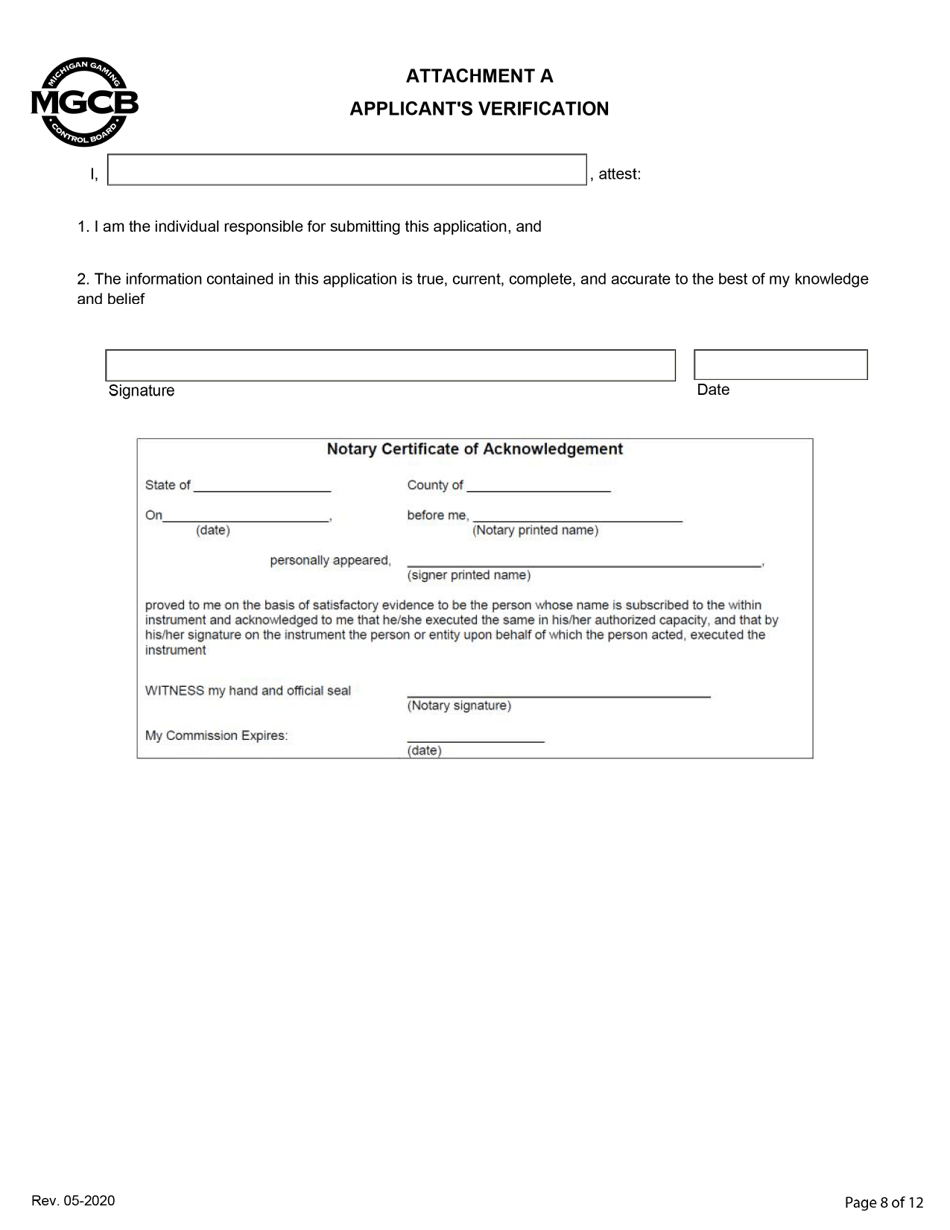 Limited Personal Disclosure Form - Initial / Five-Year Renewal - Michigan, Page 8