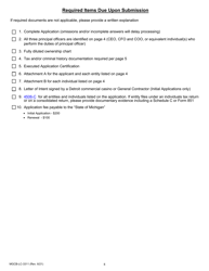 Form MGCB-LC-3311 Subcontractor 2 Exemption Application - Michigan, Page 8