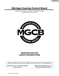 Document preview: Form MGCB-LC-3082 Labor Organization Registration Form - Michigan
