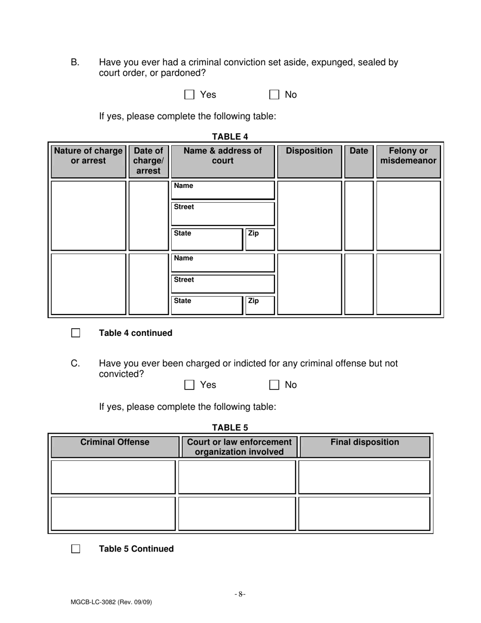 Form MGCB-LC-3082 Labor Organization Registration Form - Michigan, Page 8