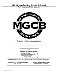 Form MGCB-LC-3040 Transfer of Interest Application - Michigan