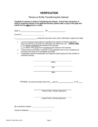 Form MGCB-LC-3040 Transfer of Interest Application - Michigan, Page 5