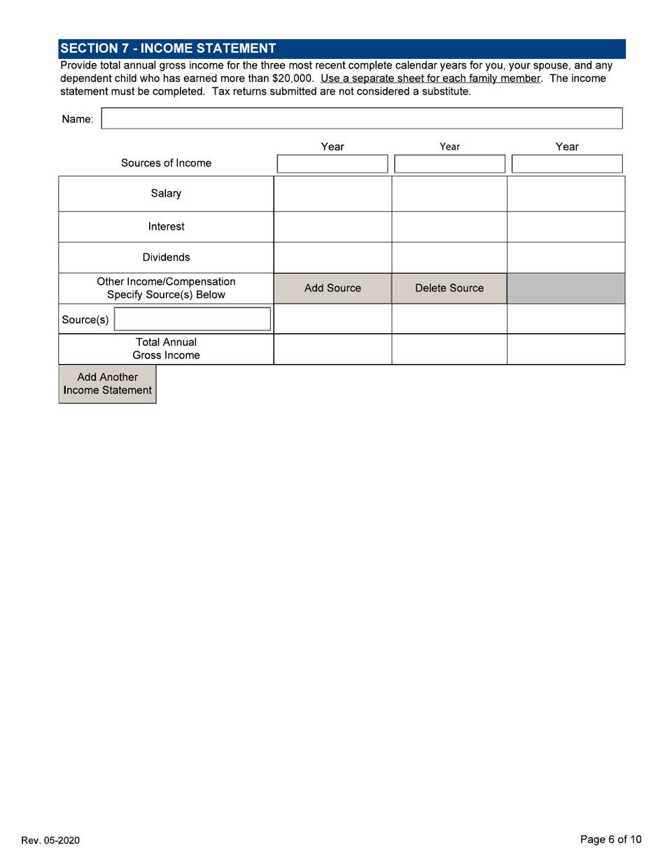 Supplemental Personal Disclosure Form - Initial / Five-Year Renewal - Michigan, Page 6