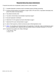 Form MGCB-LC-3021 Vendor Exemption Application - Michigan, Page 9