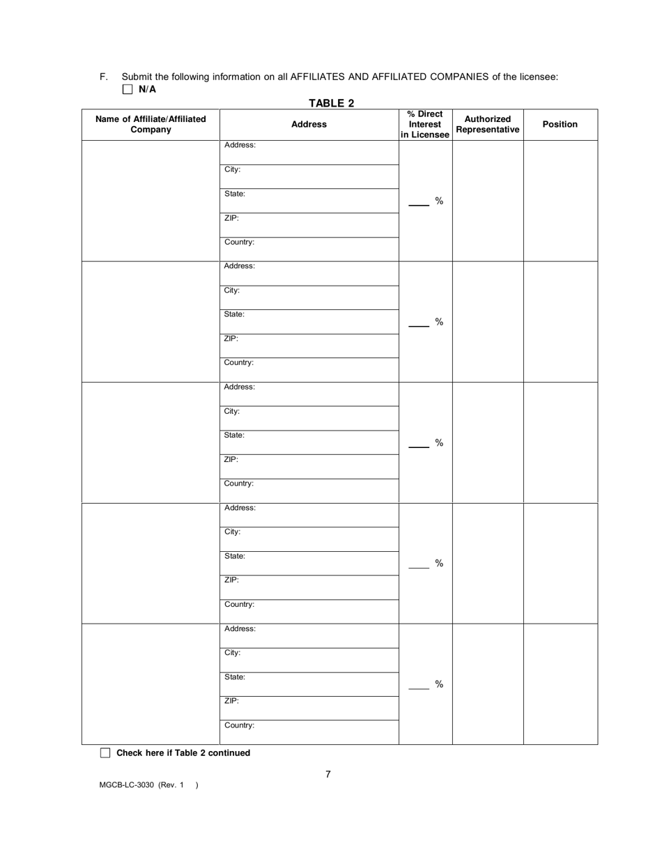 Form MGCB-LC-3030 Supplier License Annual Renewal Report - Michigan, Page 7