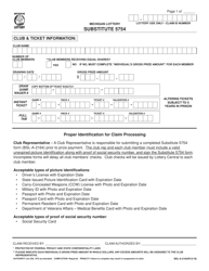 Form BSL-A-2164 Substitute 5754 Form for Club Winnings - Michigan