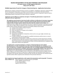 Wildlife Importation Permit Application for Category 2 Restricted Species - Maine, Page 2