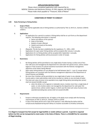 Application to Conduct a Fishing Derby on Maine Inland Waters - Maine, Page 2