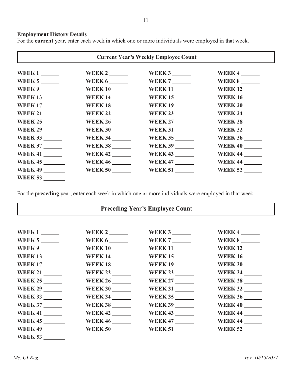 Application for Registration for an Unemployment Compensation Tax Account - Maine, Page 12