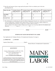 Application for Registration for an Unemployment Compensation Tax Account - Maine, Page 23