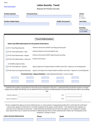 Document preview: Form ISF065 Request for Position Security - Lagov Security - Travel - Louisiana
