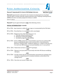 Document preview: Prior Authorization Criteria - Mayzent (Siponimod) - Mississippi