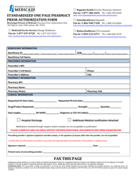 Document preview: Standardized One Page Pharmacy Prior Authorization Form - Praluent (Alirocumab) - Mississippi
