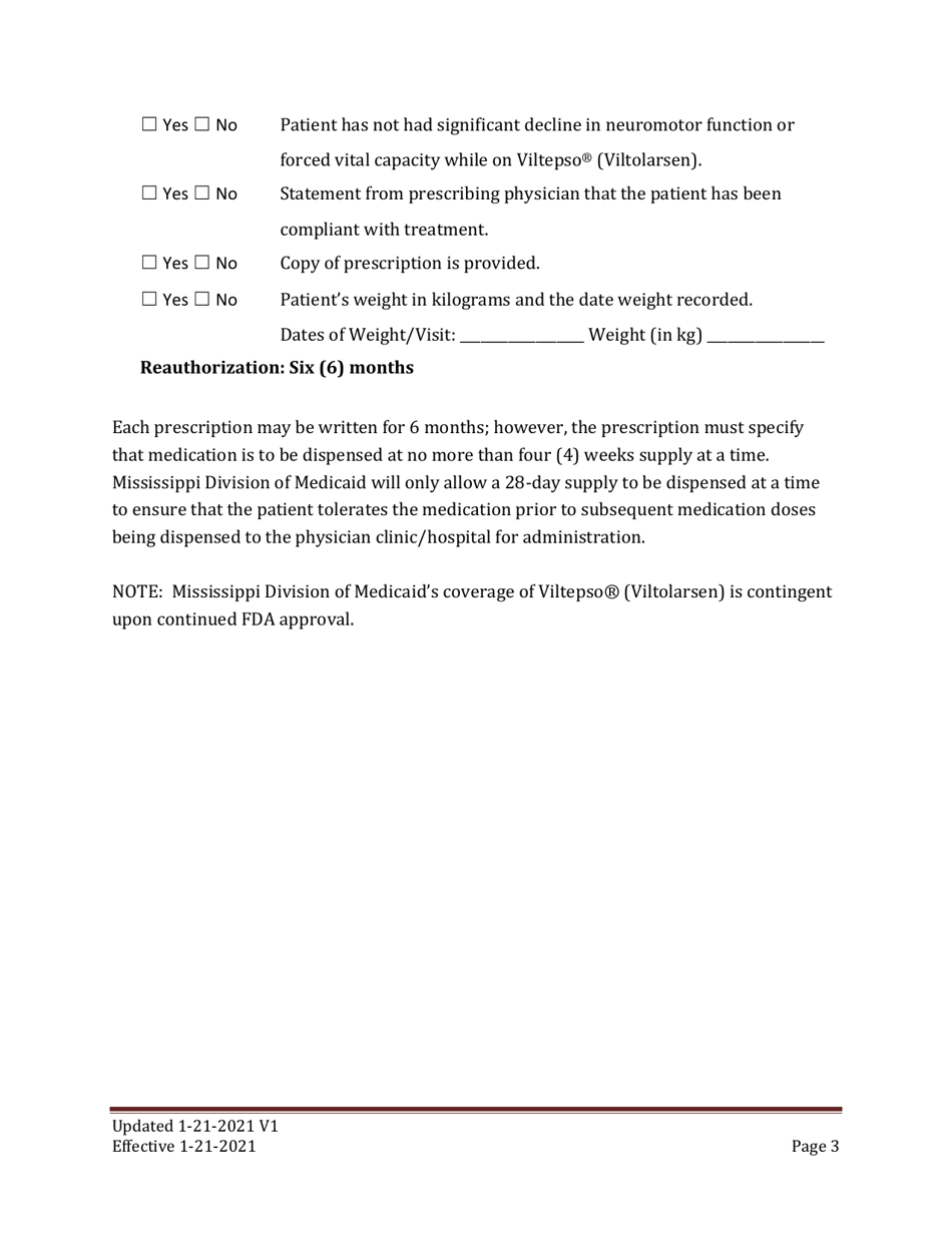 Prior Authorization Criteria - Viltepso (Viltolarsen) - Mississippi, Page 3