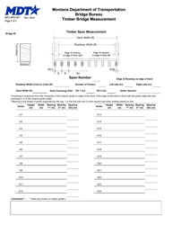 Form MDT-BRG-007 Timber Bridge Measurement - Montana, Page 2