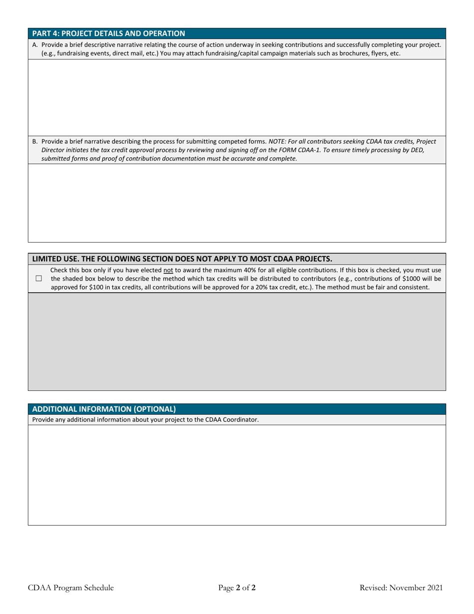 Program Schedule Report - Community Development Assistance Act - Nebraska, Page 2