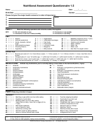 Nutritional Assessment Questionnaire Form - Nutritional Therapy Association